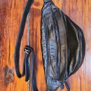 Monsoon Black Leather Sling Bag